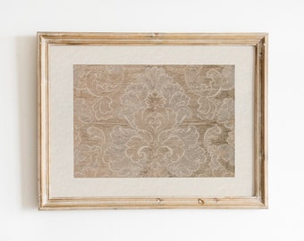 Vintage beige kunstprint wandtapijten: rustiek-botanisch muurdecor (digitale download)