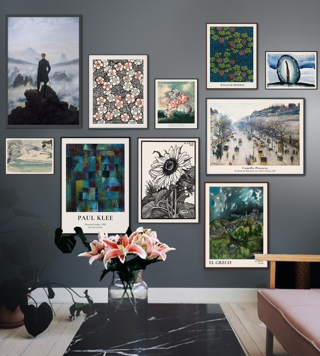 Eclectic Wall Art Prints Set, Moody Gallery Wall Set, Maximalist Decor