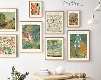 Framed Cottagecore Gallery Wall Art Set: Vintage Green Prints Set of 8 Printed Wall Art