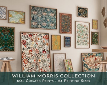 William Morris MEGA BUNDLE - 63 Eclectic Wall Art Prints, Textile Pattern Printable Wall Art, Trendy Now Prints Maximalist Modern Collection