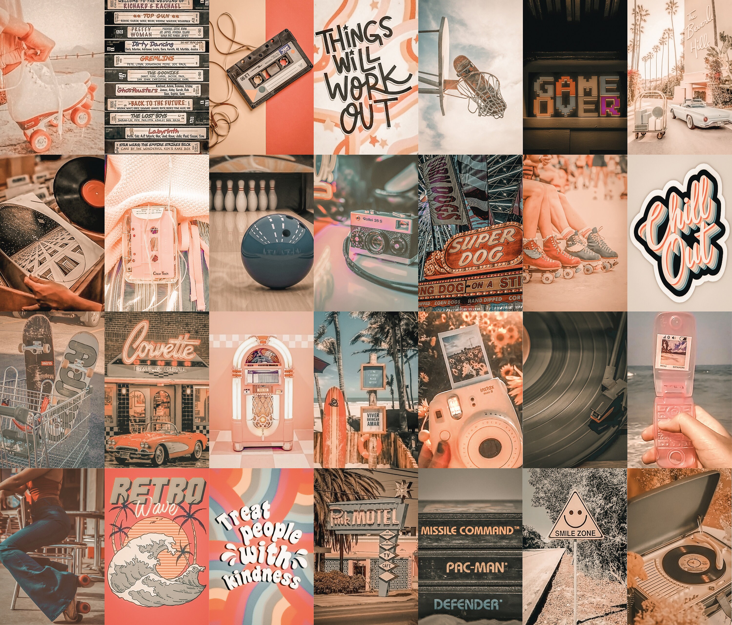 120pcs Retro Wall Collage Kit 2 Retro Photo Wall Collage Etsy