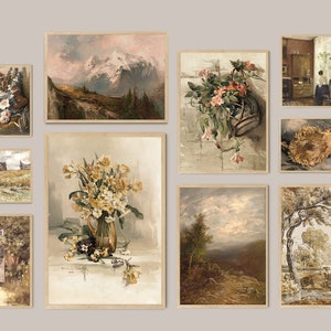 Conjunto de arte de pared vintage de otoño: impresiones de paisajes rústicos (descarga digital)
