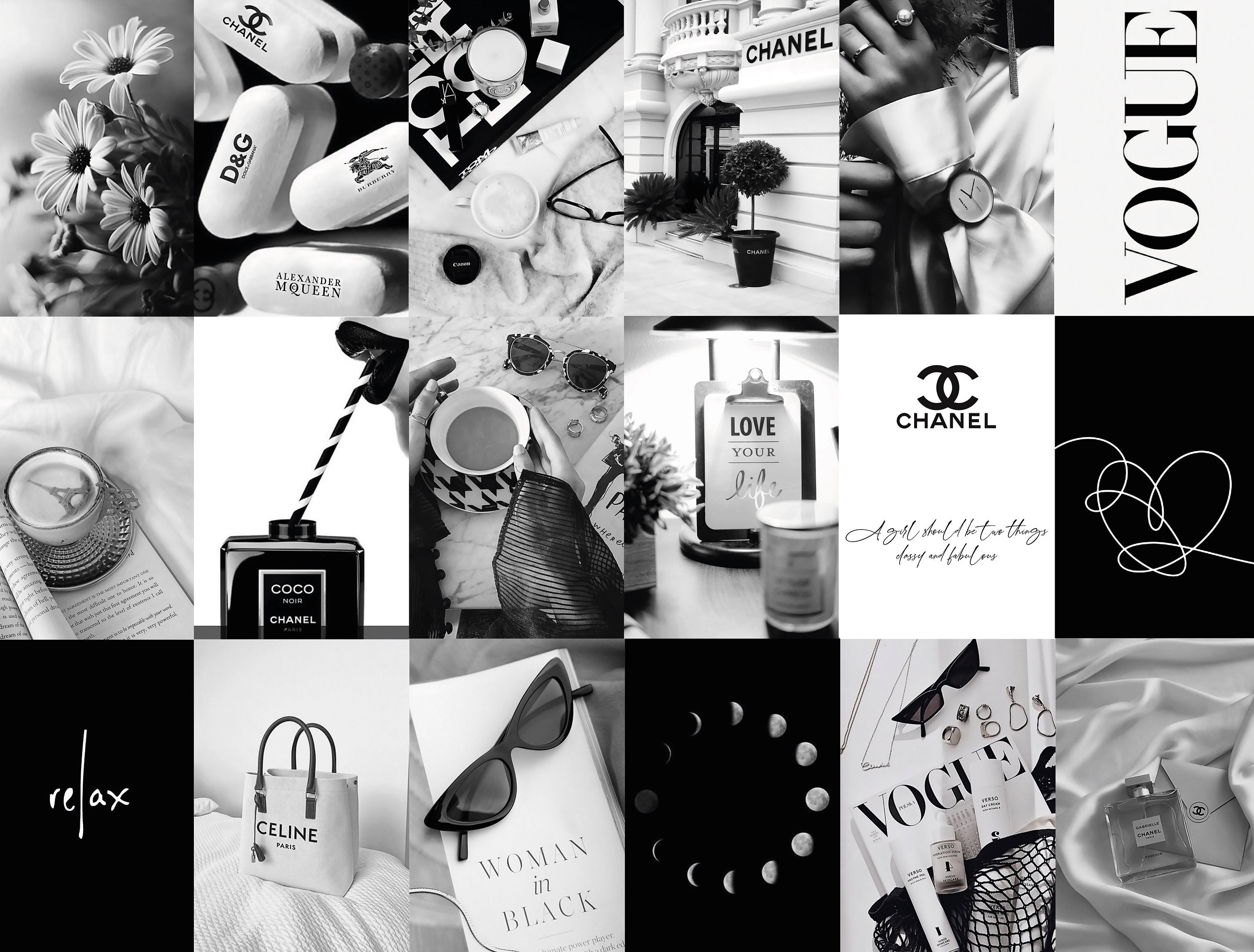 100pcs Boujee Black and White Photo Collage Kit Aesthetic - Etsy Australia