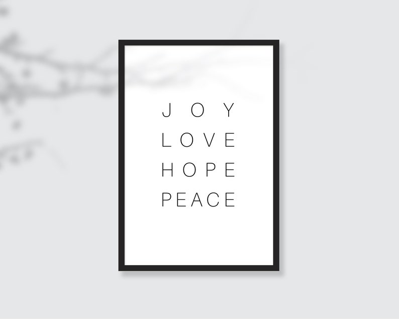 Black White Christmas Digital Wall Art Print Set of 5 Etsy