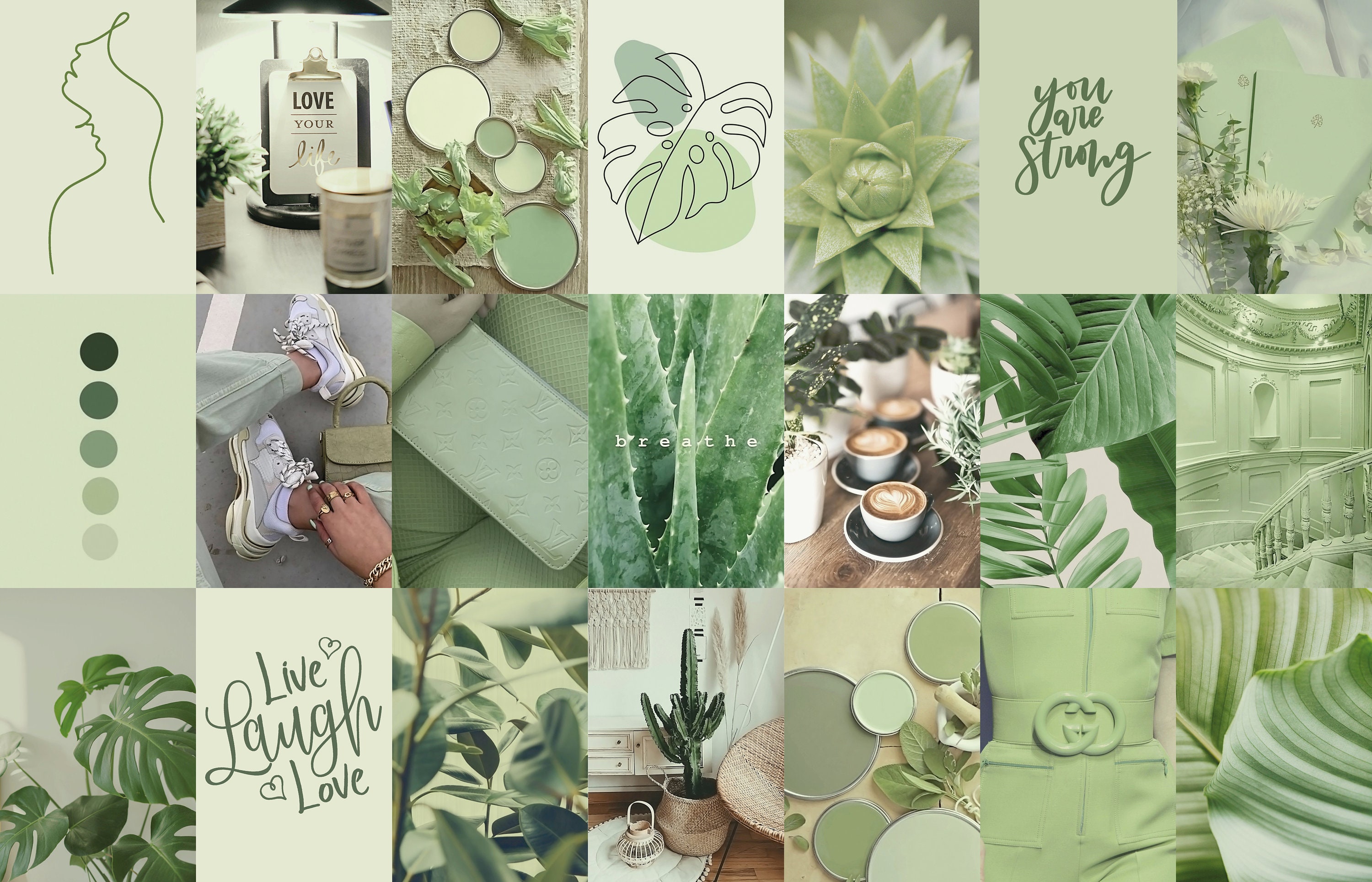 Sage Green Wall Collage