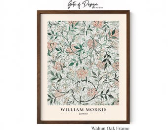 Sage Green Botanical Wall Art Print, Vintage Jasmine Vine Floral Decor, Framed Nature Artwork