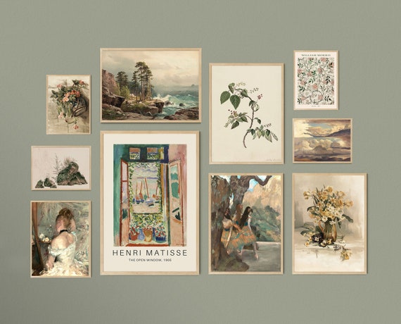 Vintage Gallery Wall Art Set: Boho Antique Prints (Digital Download)