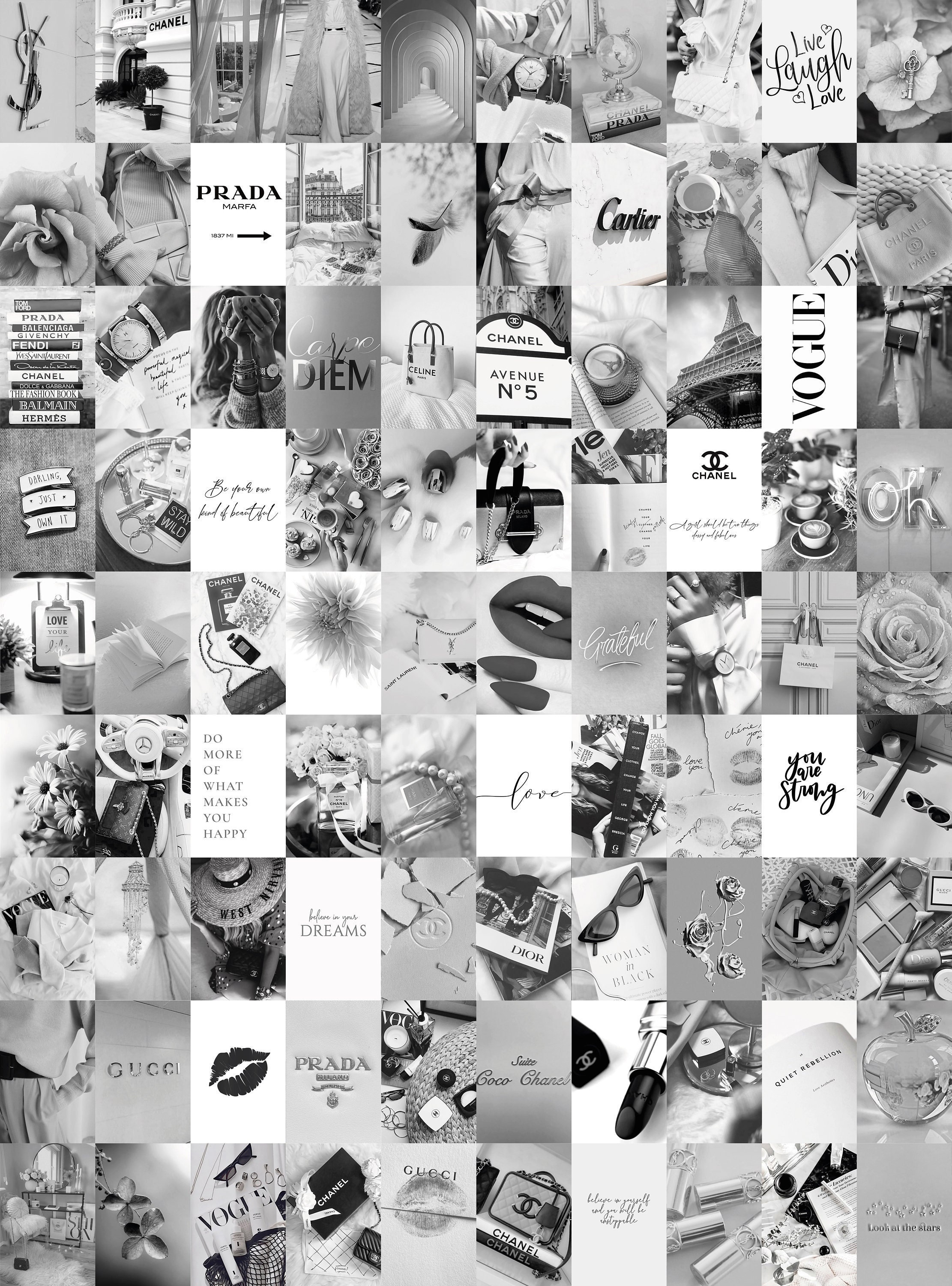 100pcs Grey Photo Collage Kit Aesthetic 2 Classy Glam Dorm | Etsy