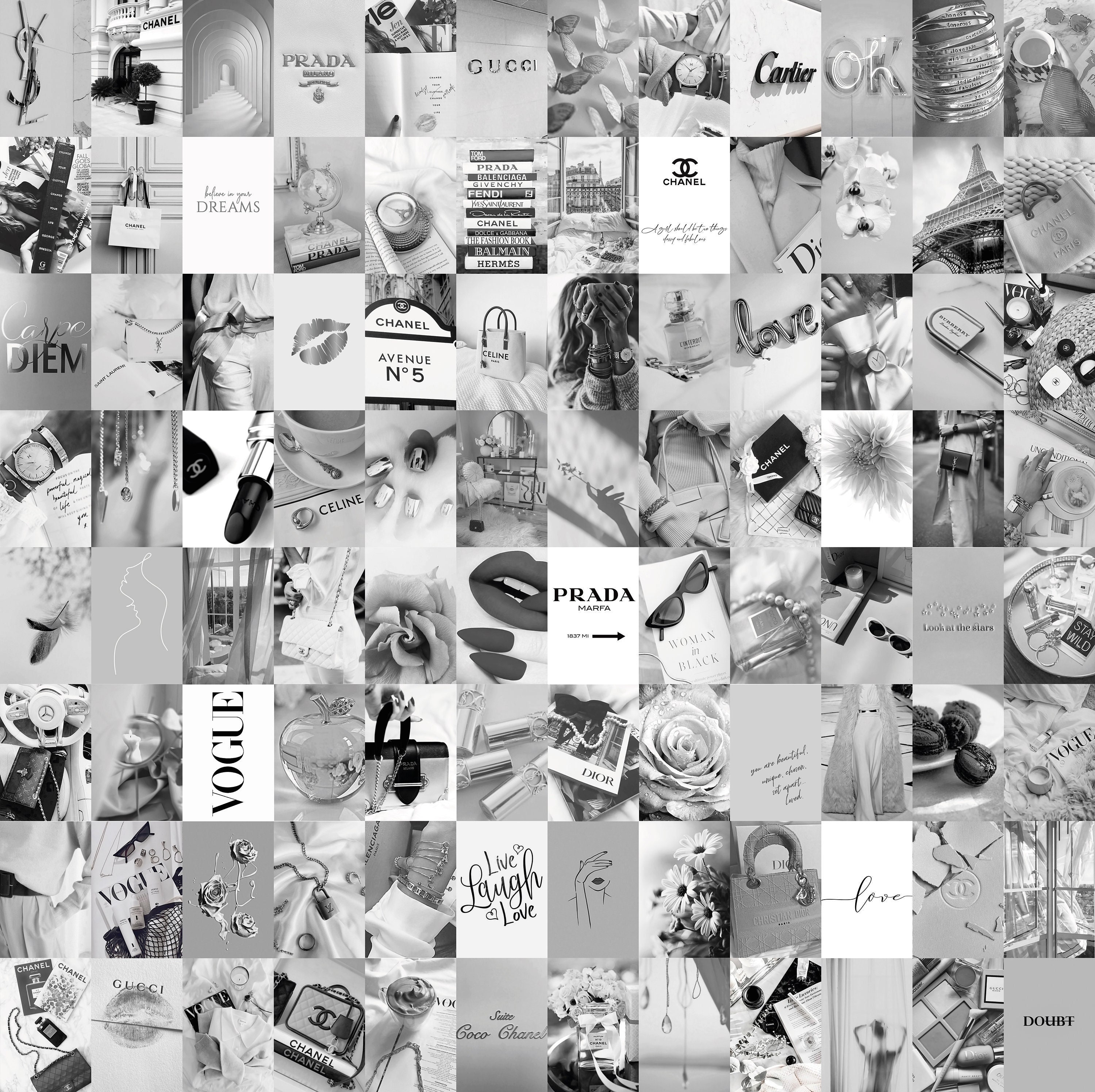 100pcs Grey Photo Collage Kit Aesthetic 2 Grey White Etsy UK