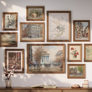 French Gallery Wall Print Set Vintage European Printable Art Paris Wall Art Prints Decor Antique Cityscape Art Parisian Fine Art Paintings