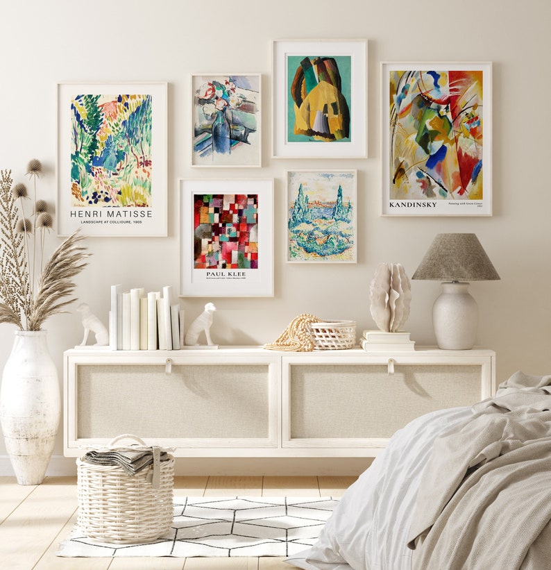 Abstract Gallery Wall Art Set of 6 Prints Maximalist Eclectic Etsy