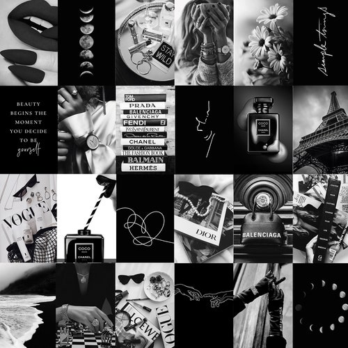 Boujee Black and White Wall Collage Kit Black and White - Etsy Canada