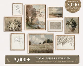 120 French Country Prints Set Wall Gallery Art Vintage Prints Rustic Decor Cozy Neutral Muted Prints Digital Download Farmhouse Trendy Print