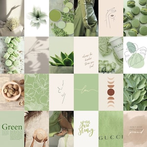 Boho Sage Green Wall Collage Kit 1 Aesthetic Botanical Soft - Etsy ...