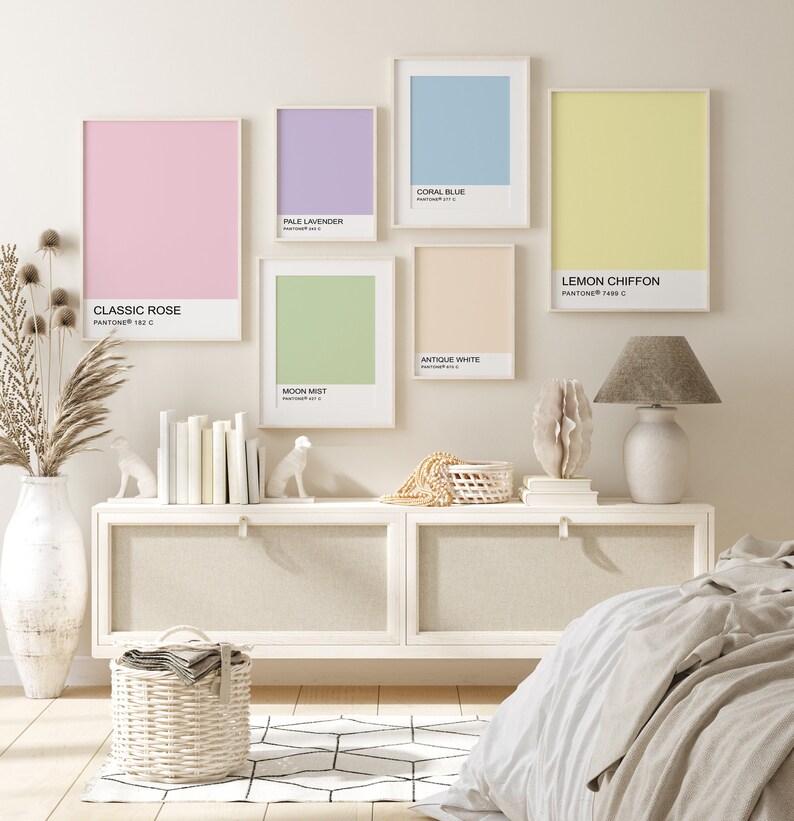 Danish Pastel Pantone Colors Set of 6 Prints Danish Pastel Etsy Hong Kong