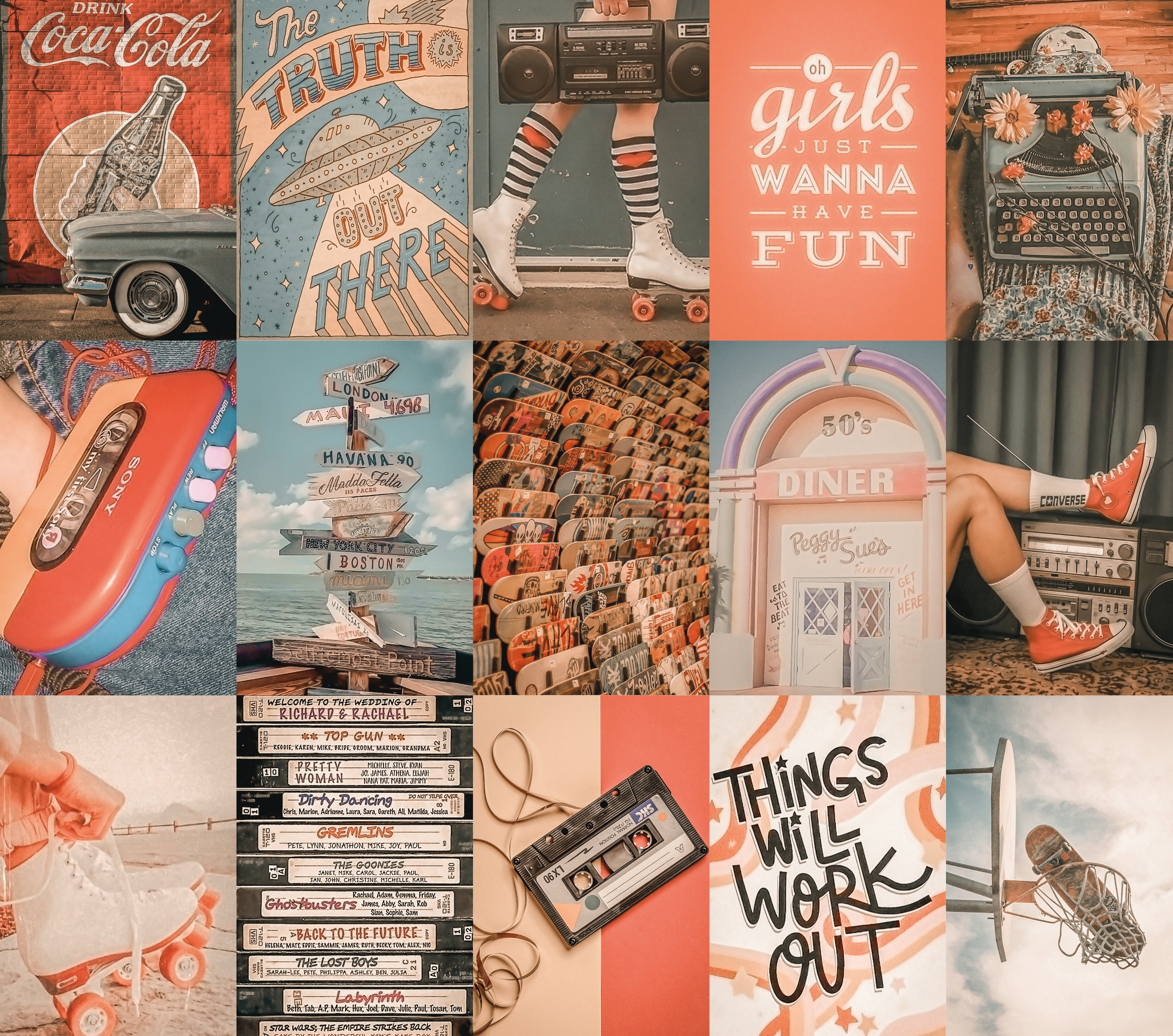 120pcs Retro Wall Collage Kit 2 Retro Photo Wall Collage Etsy UK