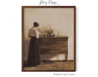 Vintage Woman Reading Art Print: Bookish Library Wall Decor