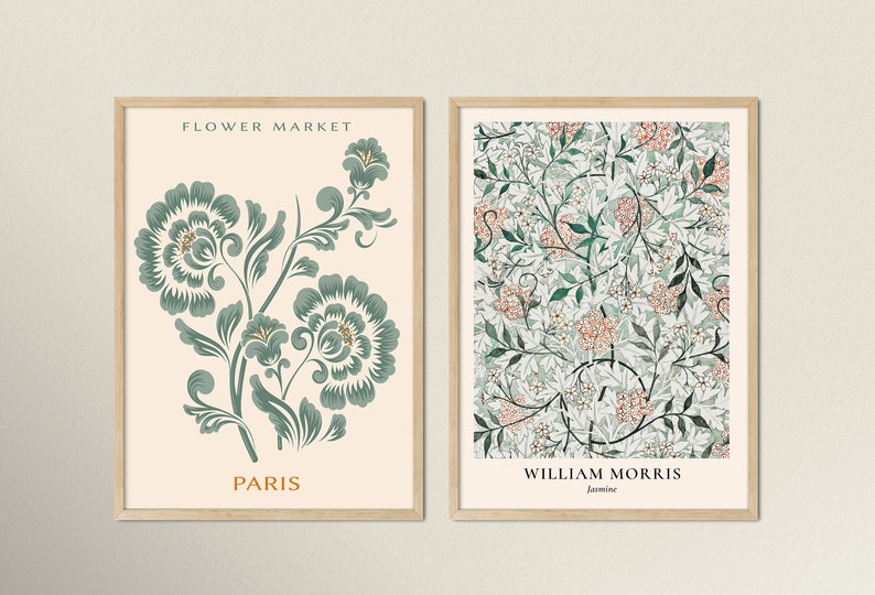 Green Gallery Wall Set Vintage Eclectic Printable Wall Art Etsy UK