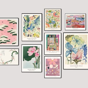 Eclectic Gallery Wall Art Set: Pink Maximalist Dekor (Digitaler Download)