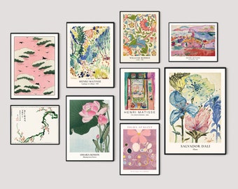 Eclectic Gallery Wall Art Set: Pink Maximalist Decor (Digital Download)