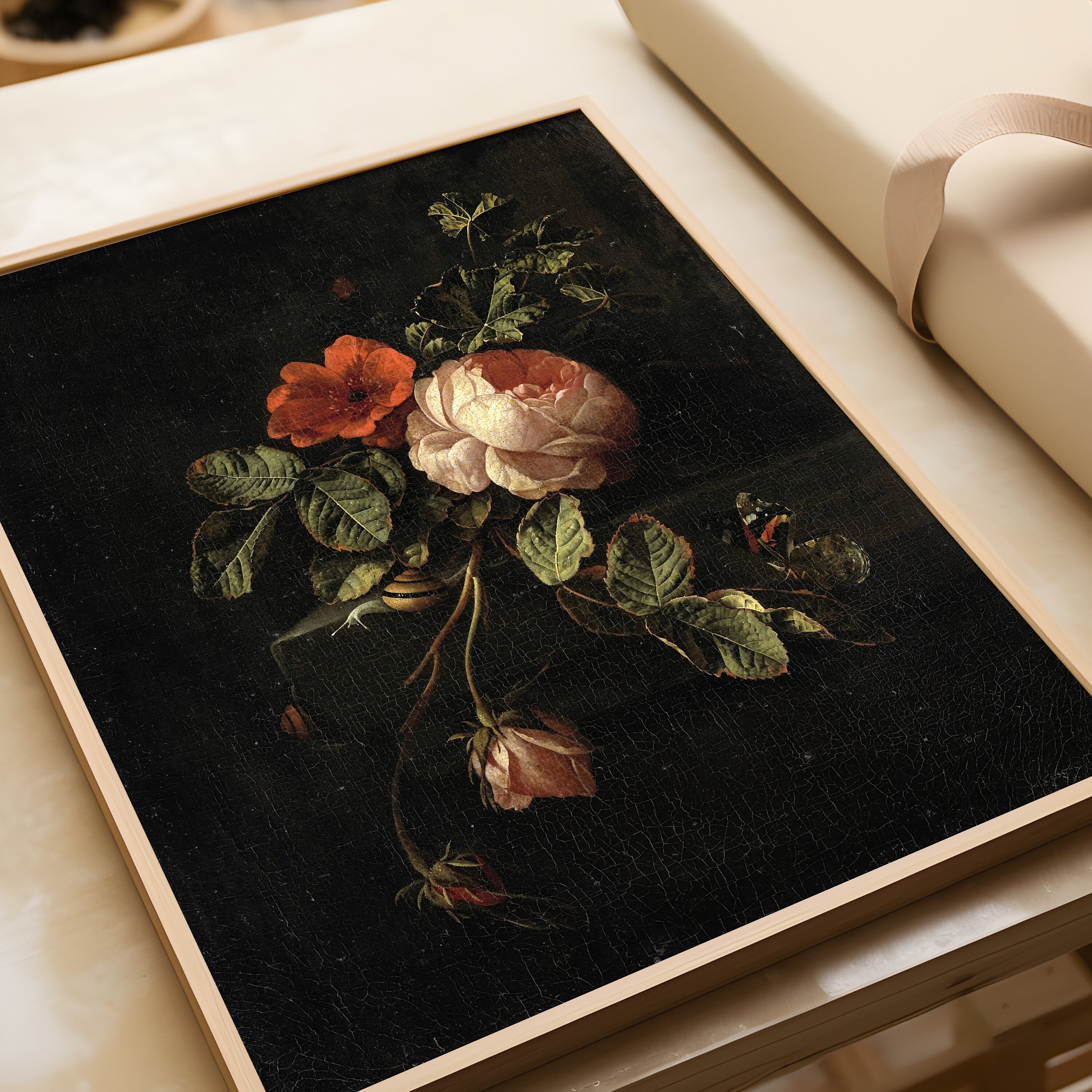 Moody Floral Print Set: Vintage Dark Academia Wall Art (digital ...