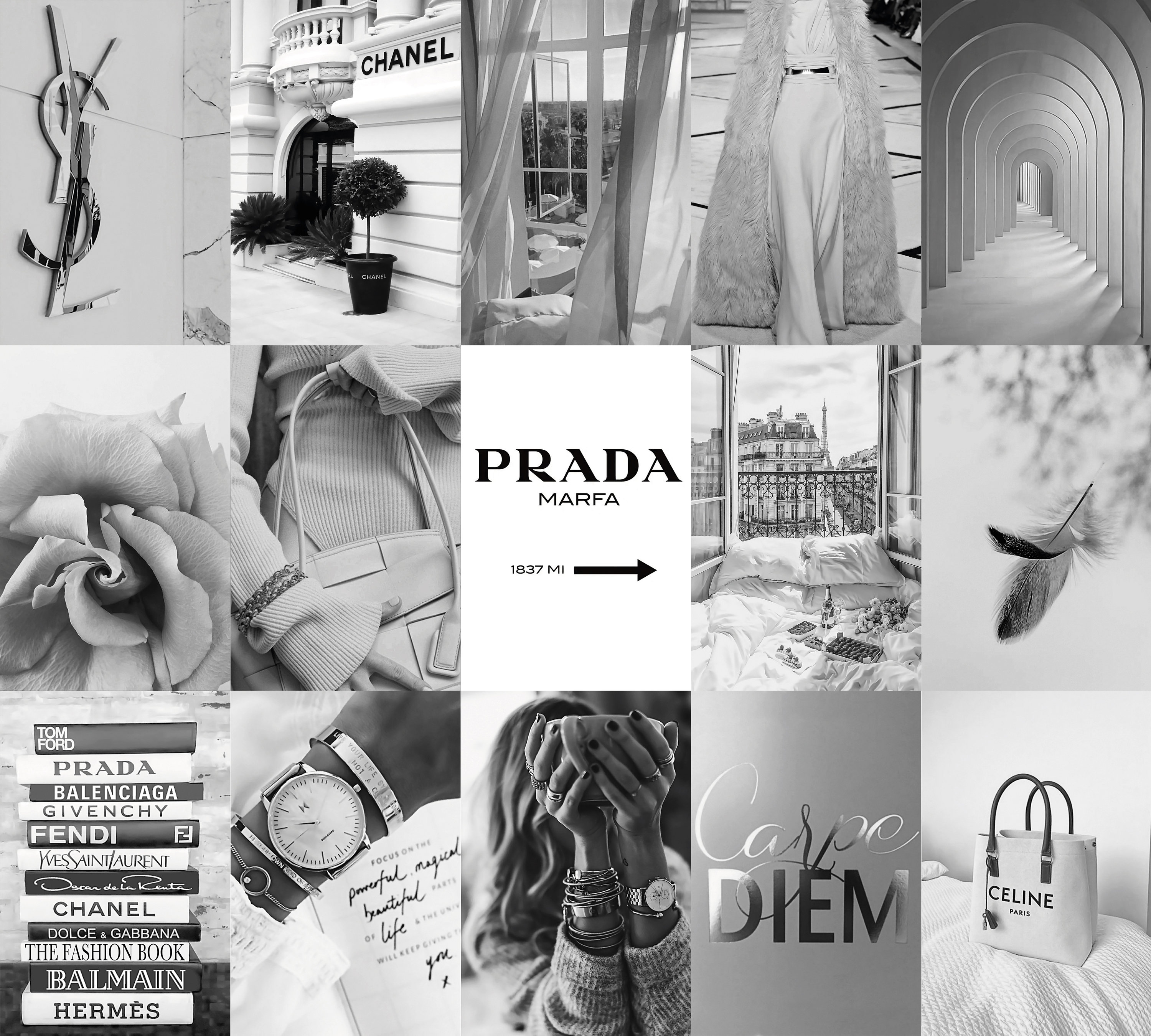 100pcs Grey Photo Collage Kit Aesthetic 2 Grey White Etsy