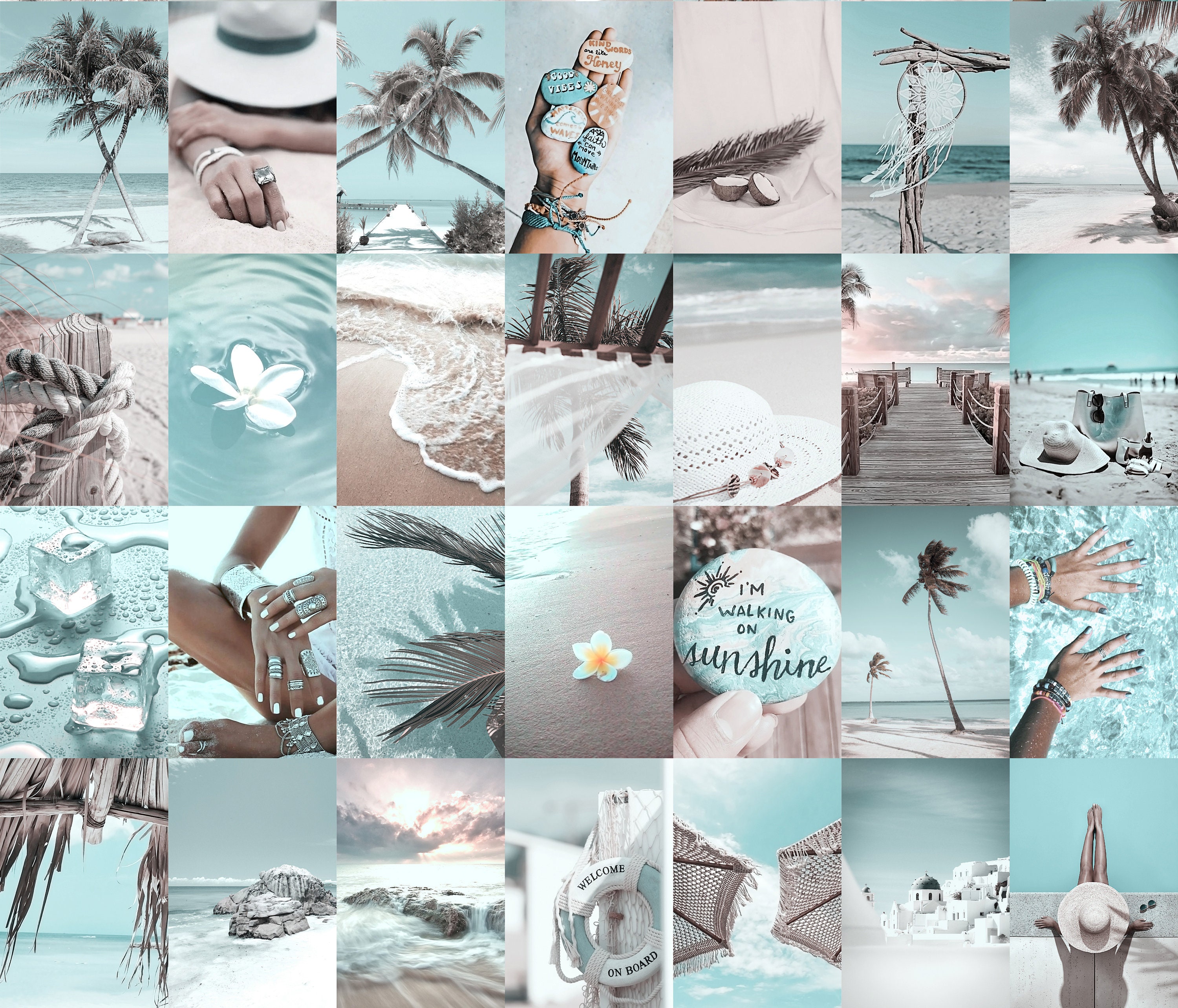 120pcs Beach Wall Collage Kit Aesthetic Blue Boho Summer - Etsy UK