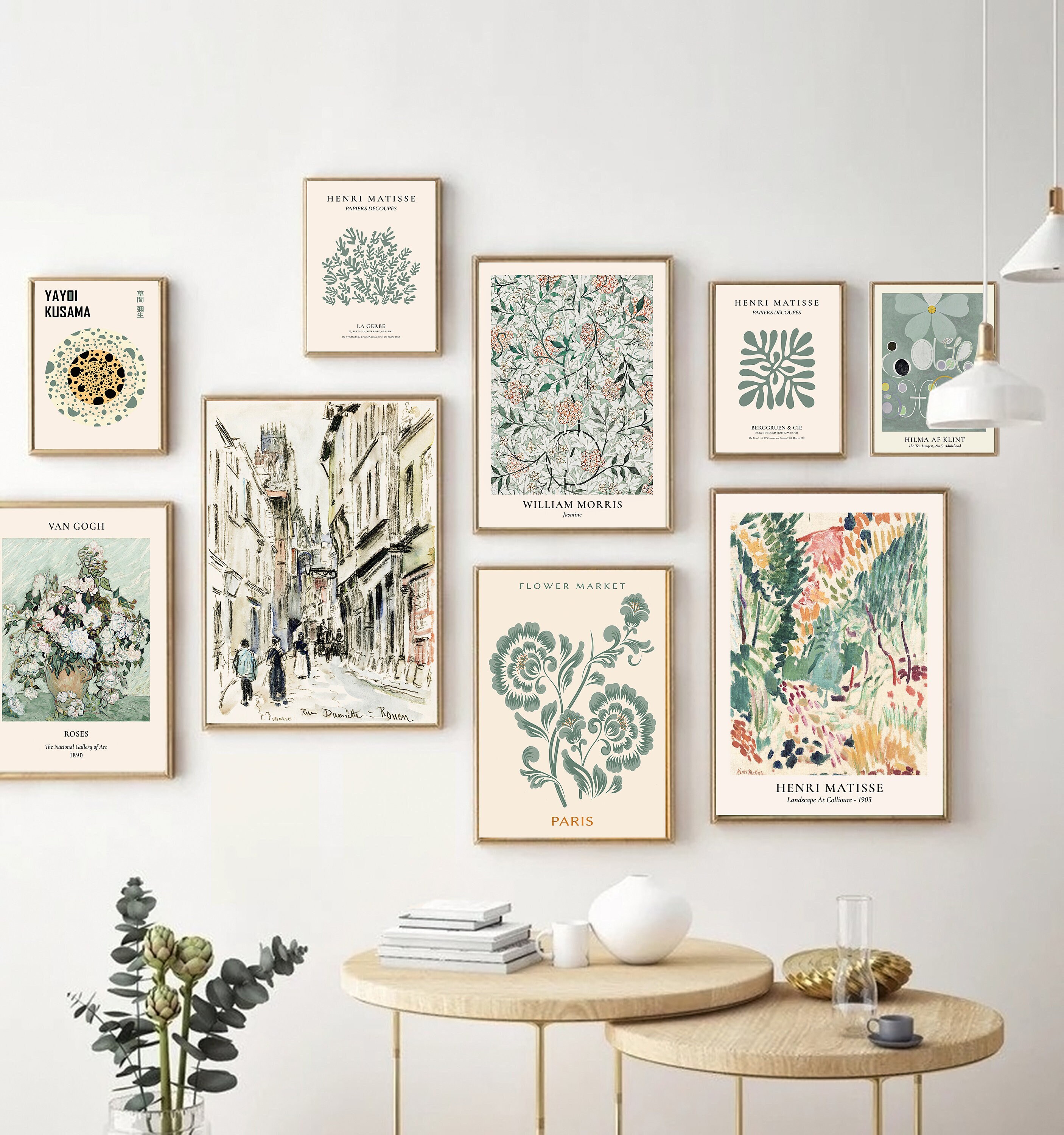 Green Gallery Wall Set Vintage Eclectic Printable Wall Art Etsy UK
