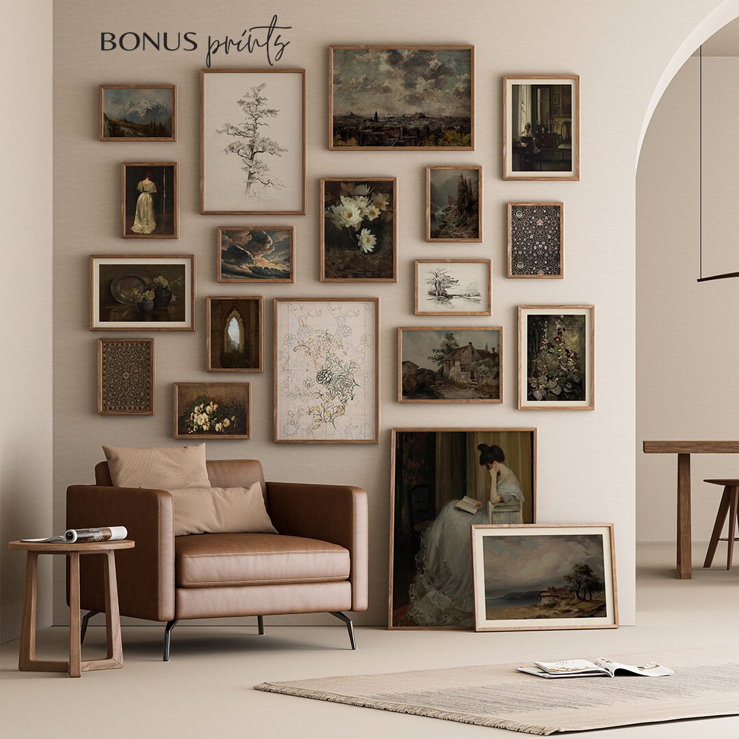 Dark Academia Art Prints Set: Vintage French Country Gallery Wall ...