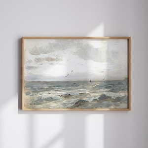 140 Coastal Gallery muurkunstset: vintage zeegezichtafdrukken neutrale muurafdrukken bundel afdrukbare muurkunst zachte kinderkamerinrichting (digitale prints) afbeelding 13
