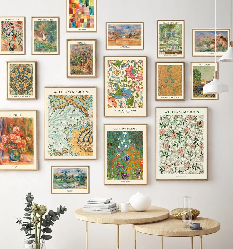 Eclectic Exhibition Gallery Wall Set Green Vintage Maximalist Etsy