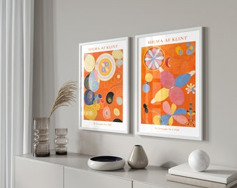 Hilma af Klint Wall Art Printable, Abstract Wall Print, Eclectic Art Download Set of 2 Posters, The Ten Largest Youth Collection, Modern Art