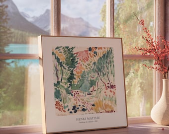 Square Henri Matisse Wall Art Print: Modern Eclectic Landscape Artwork Framed Statement Wall Decor