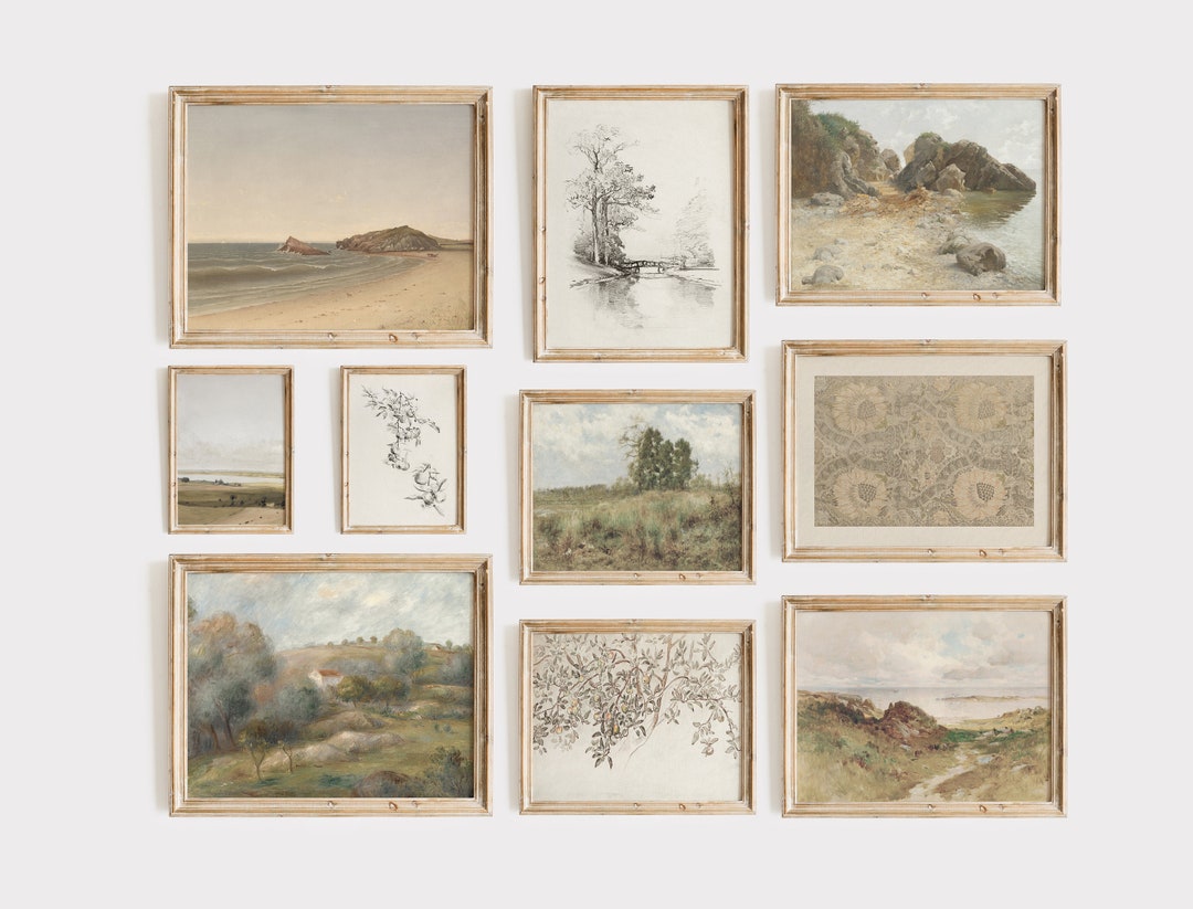French Country Printable Wall Art Set: 10 Vintage Gallery Art Prints ...
