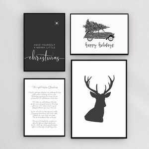 Dark Grey Christmas Prints Set of 11 Christmas Mega Bundle Printable ...