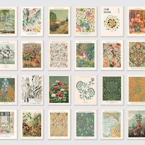 Maximalist Decor Wall Art Prints Bundle: Green Vintage Printable Wall Art Eclectic Gallery Wall Print Set Eclectic Posters Mega Collection