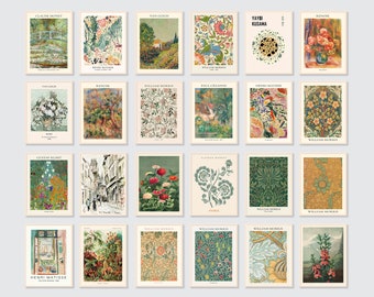Maximalist Decor Wall Art Prints Bundle: Green Vintage Printable Wall Art Eclectic Gallery Wall Print Set Eclectic Posters Mega Collection