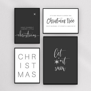 Dark Grey Christmas Prints Set of 11 Christmas Mega Bundle Printable ...