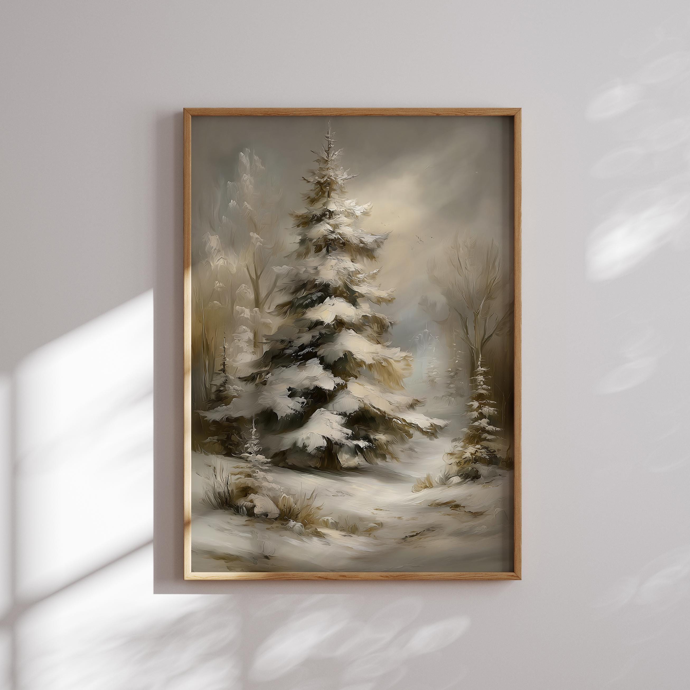 Snowy Winter Wall Prints Set Vintage Christmas Gallery Wall Decor ...