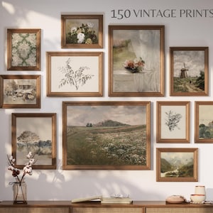 150 Green Gallery Wall Art Prints Set European Village Prints Mega Bundle Wall Decor Set Farmhouse Countryside Paintings Downloadable Art