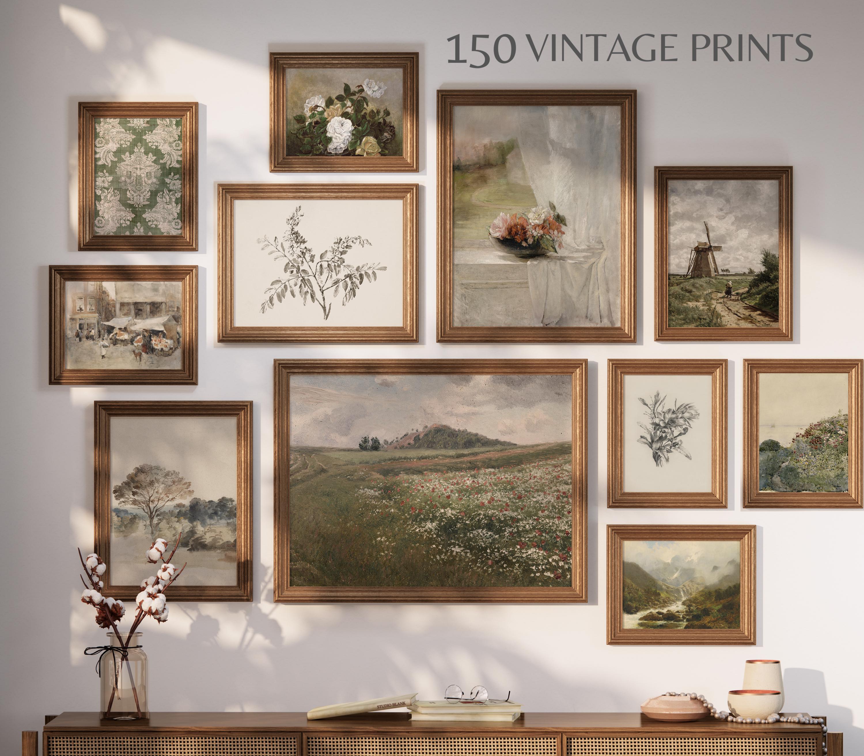 150 Green Gallery Wall Art Prints Set European Village Prints Mega Bundle Wall Decor Set Farmhouse Countryside Paintings Downloadable Art