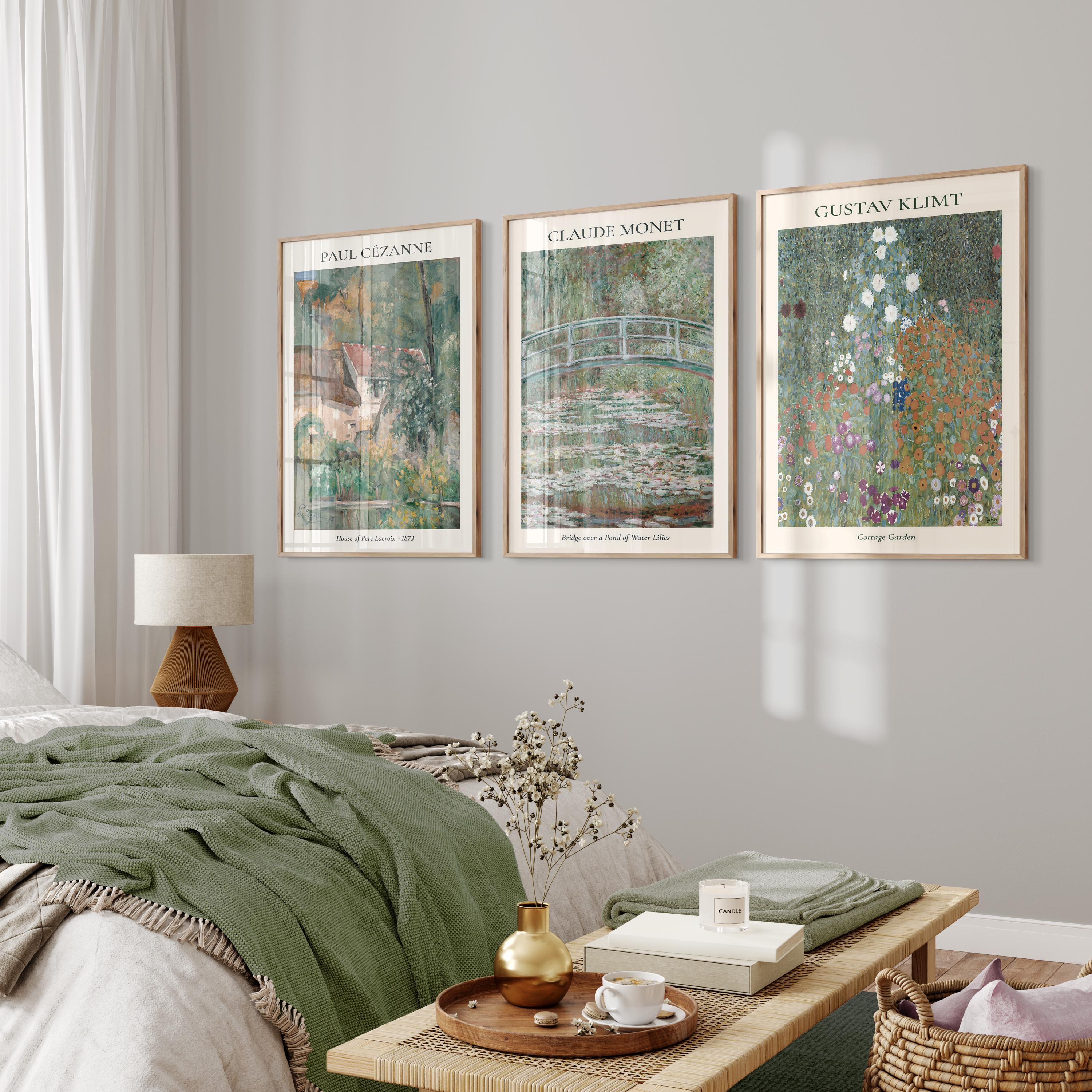 Monet, Cézanne, Klimt Art Prints Set: Vintage Impressionist