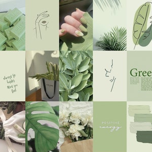 100pcs Sage Green Wall Collage Kit 2 Boho Aesthetic Soft - Etsy UK