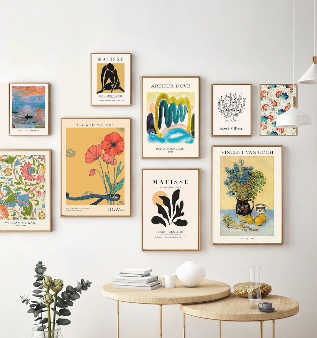 Eclectic Gallery Wall Art Set: Modern Floral Prints (digital Download ...