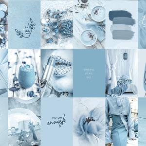 100pcs Blue Photo Wall Collage Kit Aesthetic 2 Blue - Etsy