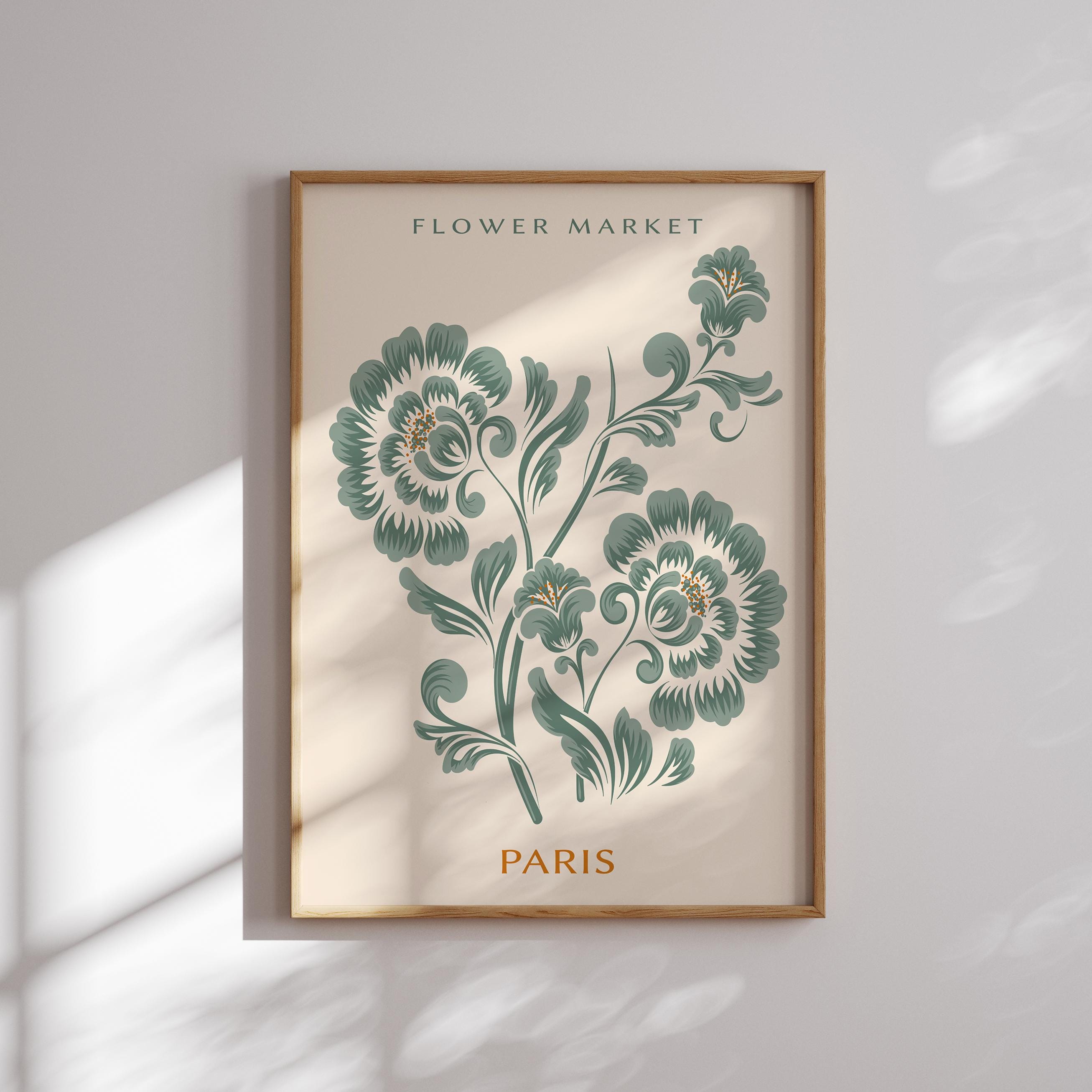 Vintage Green Gallery Wall Art Prints: Eclectic Exhibition Posters