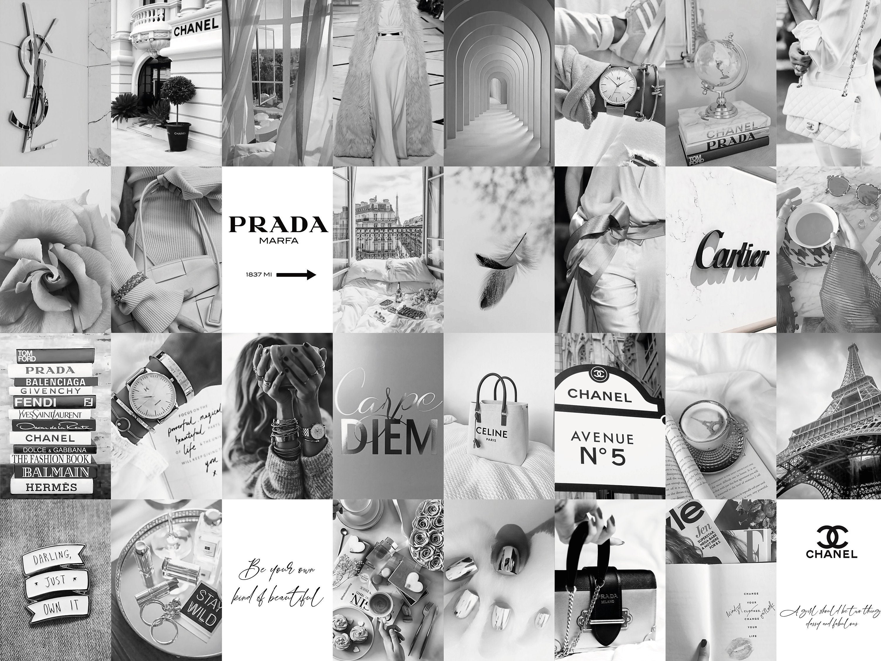 100pcs Grey Photo Collage Kit Aesthetic 2 Classy Glam Dorm Etsy