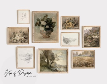 Rustic Printable Wall Art Set: Neutral Cottagecore Decor (Digital Download)