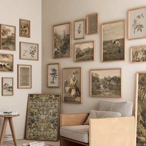 Conjunto de arte de pared de galería de estilo rústico de granja vintage: impresiones rústicas (descarga digital)