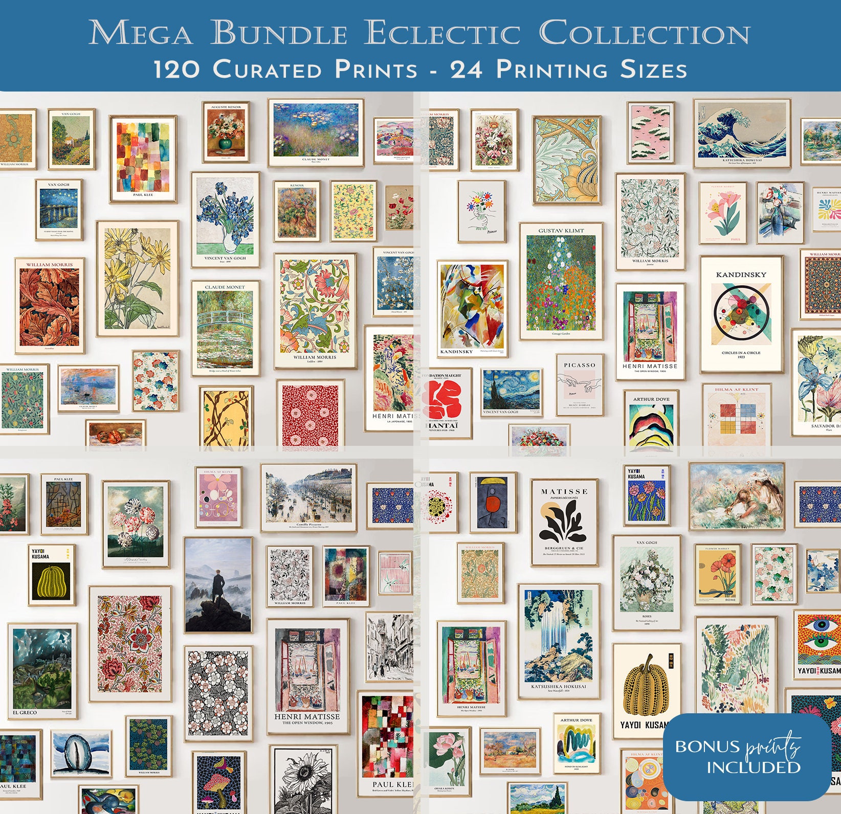 120 Eclectic Gallery Wall Art Prints: Vintage Ausstellungsplakate (Digitaler Download)